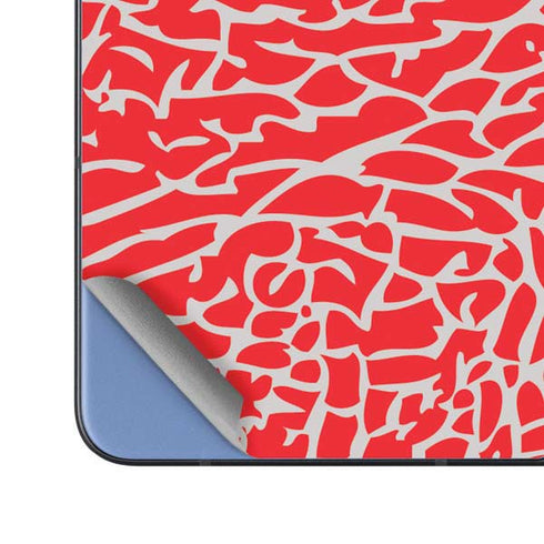 Elephant Print Red Galaxy Z Fold5 5G Skin
